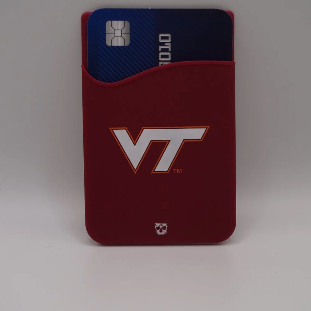 Virginia Tech Hokies Silicone Stick On Phone Wallet Card Holder